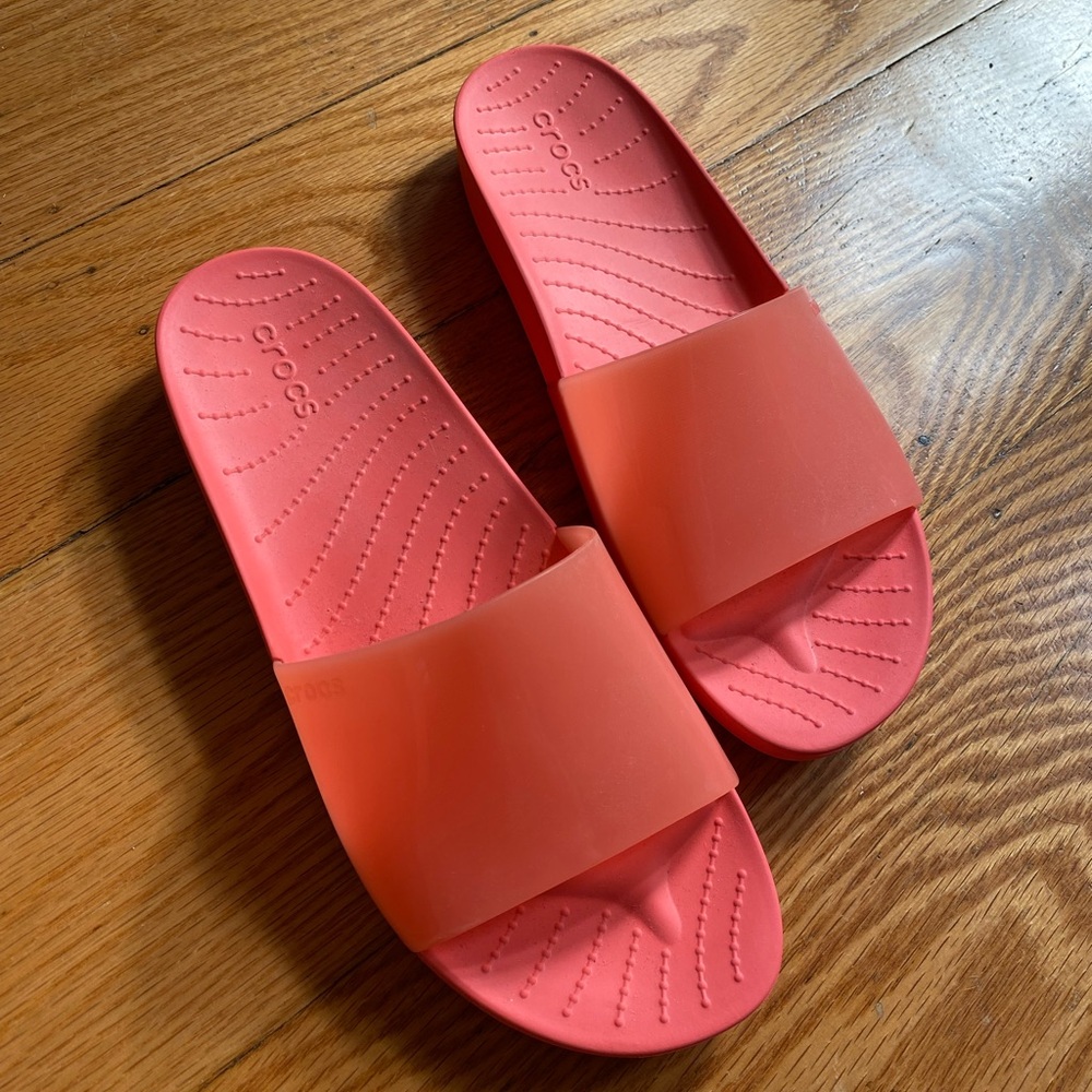 Crocs Splash Glossy Slide - Pink, Size 9